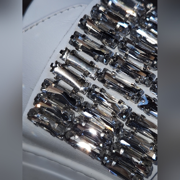 ZCD Montreal Italian Crystals White Leather Bling ASO Jennifer Lopez 37 US 6.5 - Picture 14 of 16